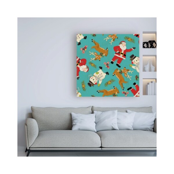 Trademark Fine Art Holli Conger 'Retro Christmas half drop 1' Canvas Art, 14x14 - ALI47379-C1414GG