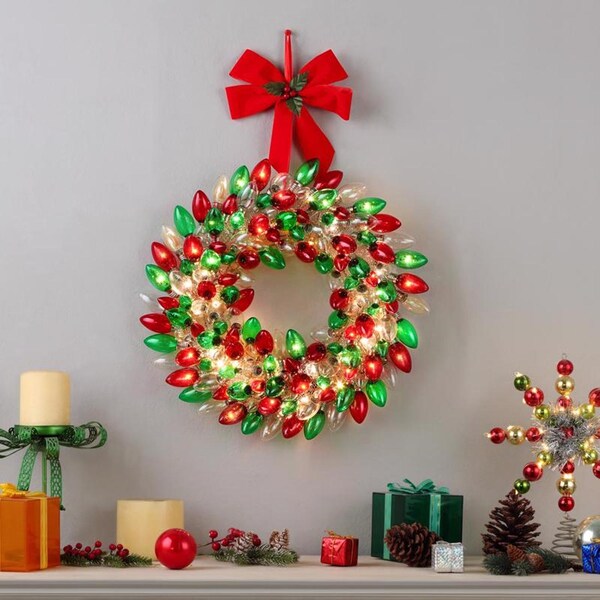 Mr. Christmas Mr. Christmas 17.75 in. D LED Prelit Multicolored Bulb Wreath - 10910AC
