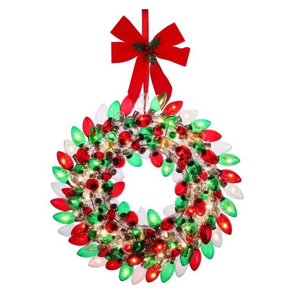 Mr. Christmas Mr. Christmas 17.75 in. D LED Prelit Multicolored Bulb Wreath - 10910AC