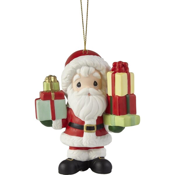 Precious Moments 3.75 in. Loaded Up with Christmas Cheer Annual Santa Ornament - 221012
