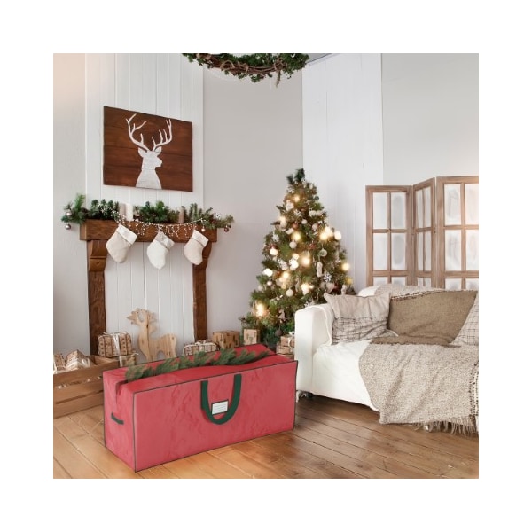 Hastings Home 2-pack Christmas Tree Storage Bag Fits 7.5 Ft Artificial Tree Protect Holiday Decorations (Red) - 214131UVP