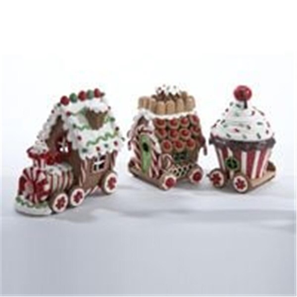 Kurt S. Adler Kurt S. Adler- Inc. Kurt Adler 4.3-inch Claydough 3D LED Gingerbread Train Set of 3 Pieces - D1240