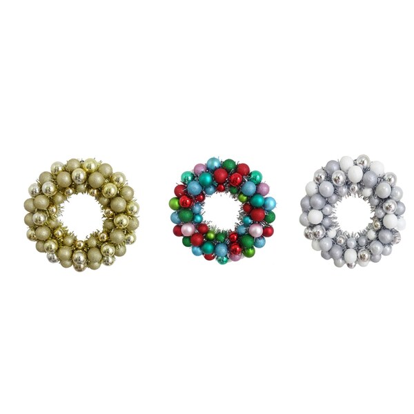 Fc Young FC Young 16 in. D Glitter Ball Ornament Wreath - W16-SBA