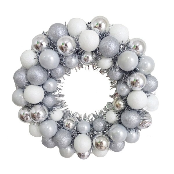 Fc Young FC Young 16 in. D Glitter Ball Ornament Wreath - W16-SBA