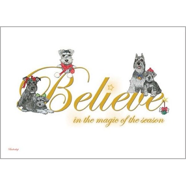 Pipsqueak Productions Pipsqueak Productions C702 Schnauzer Believe Christmas Boxed Cards - Pack of 10 - C702