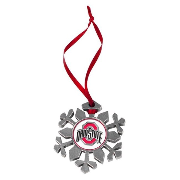 Linkswalker LinksWalker LW-CO3-OSB-SFO Ohio State Buckeyes-Snow Flake Ornament - LW-CO3-OSB-SFO