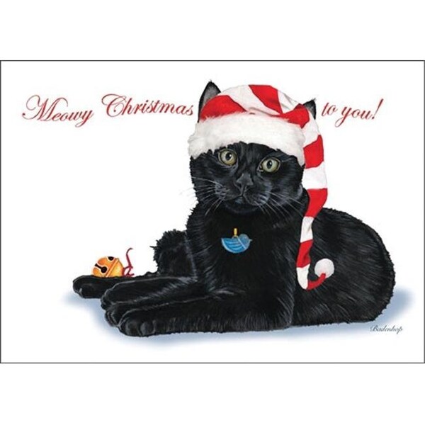 Pipsqueak Productions Pipsqueak Productions C730 Black Cat Cat Christmas Boxed Cards - Pack of 10 - C730