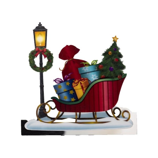 Gerson Gerson LED Multicolored Window Clings Sleigh 9.84 in. - 2666010