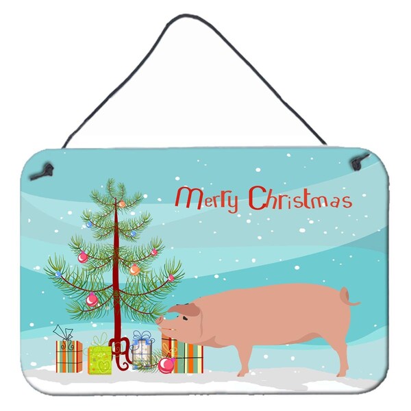 Carolines Treasures American Landrace Pig Christmas Wall or Door Hanging Prints - BB9299DS812