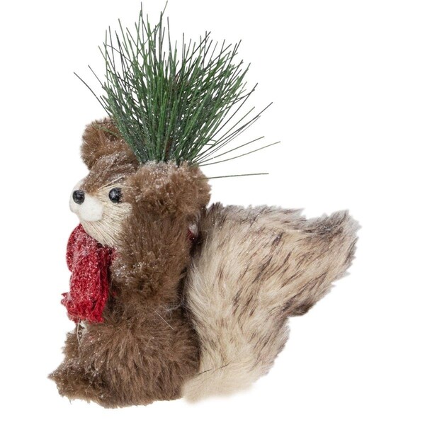Go-Go 7 in. Standing Squirrel Sisal Tabletop Christmas Figurine - GO1777124