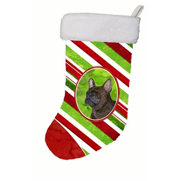 Carolines Treasures Carolines Treasures SS4588-CS 11 W x 8 H in. French Bulldog Winter Snowflakes Christmas Stocking - SS4588-CS