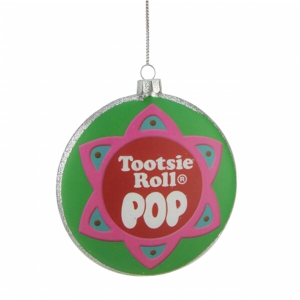 Northlight Seasonal Candy Lane Tootsie Roll Pop Orignal Candy-Filled Lollipop Christmas Disc Ornament - 31744199