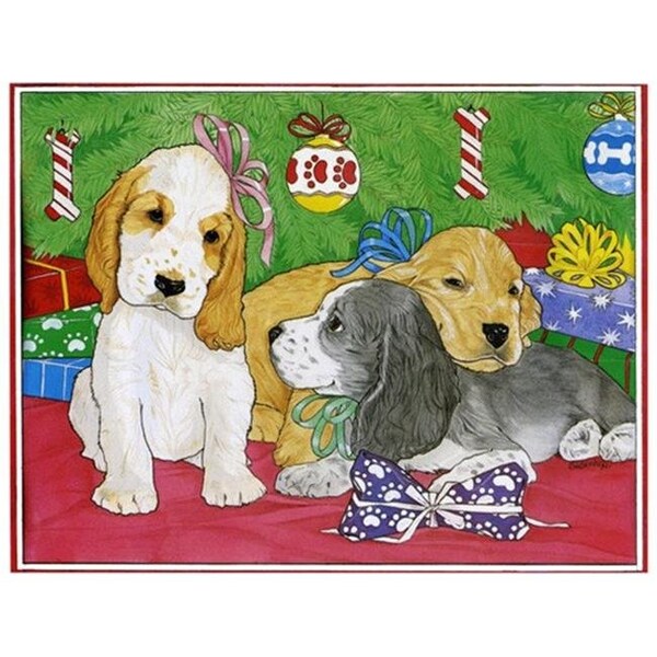 Pipsqueak Productions Pipsqueak Productions C466 Holiday Boxed Cards- Cocker Spaniel English Mix - C466