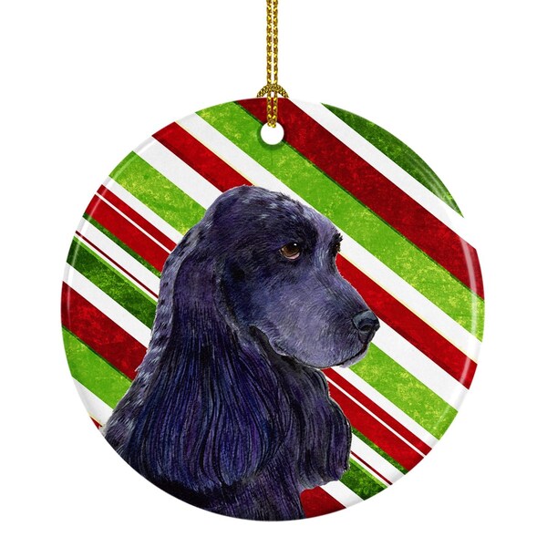 Carolines Treasures Cocker Spaniel Candy Cane Holiday Christmas Ceramic Ornament - SS4540-CO1