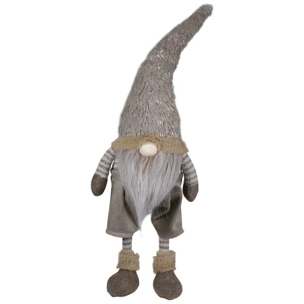 Go-Go 21 x 6.75 x 4.75 in. Standing Gnome Tabletop Christmas Decoration, Beige - GO1763806
