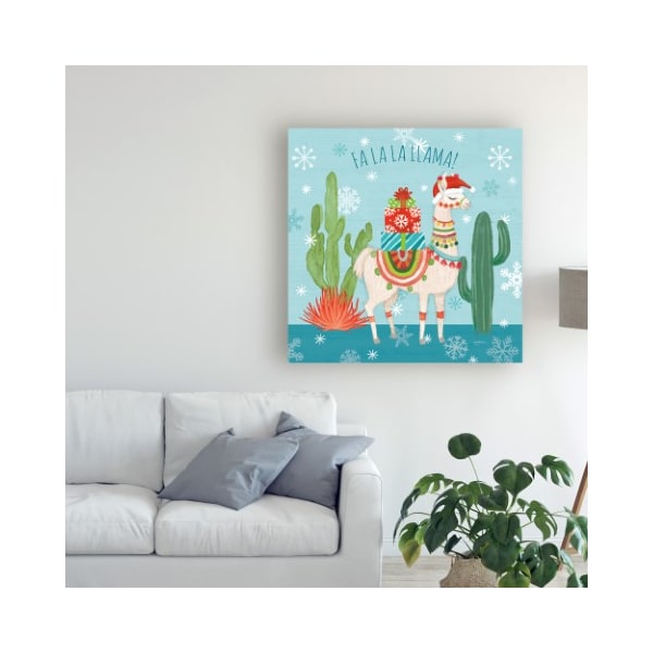 Trademark Fine Art Mary Urban 'Lovely Llamas Christmas Ii' Canvas Art, 14x14 - WAP10070-C1414GG