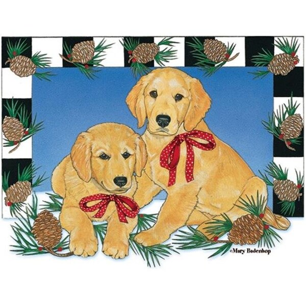 Pipsqueak Productions Pipsqueak Productions C863 Golden with Acorns Christmas Boxed Cards - Pack of 10 - C863