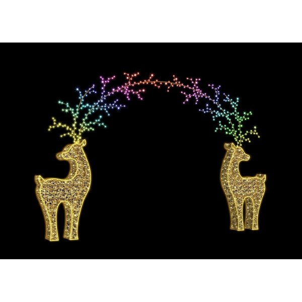 Queens Of Christmas 16 ft. Deer Arch Decor - WL-MTNF-ARCH-DEER