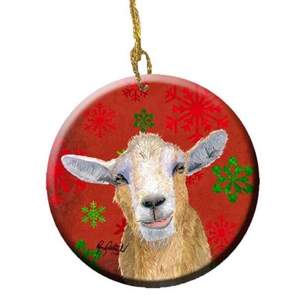 Carolines Treasures Carolines Treasures RDR3024CO1 Goat Candy Cane Holiday Christmas Ceramic Ornament - RDR3024CO1