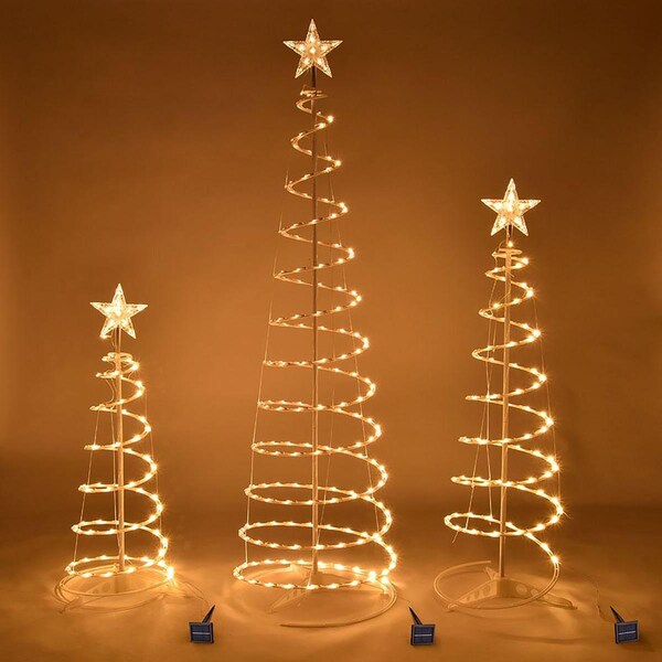 Queens Of Christmas 72 in. LED Spiral Trees, Warm White - LED-3PK-SPTR-WW