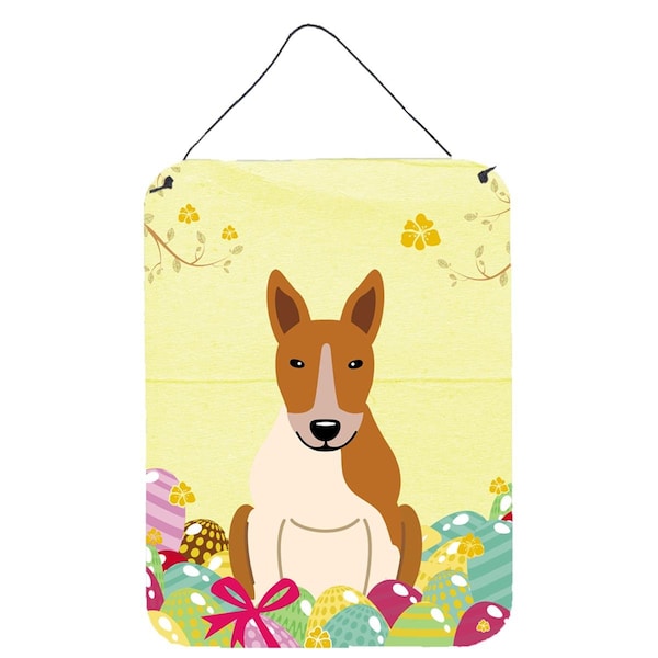 Carolines Treasures Easter Eggs Bull Terrier Red White Wall or Door Hanging Prints - BB6135DS1216