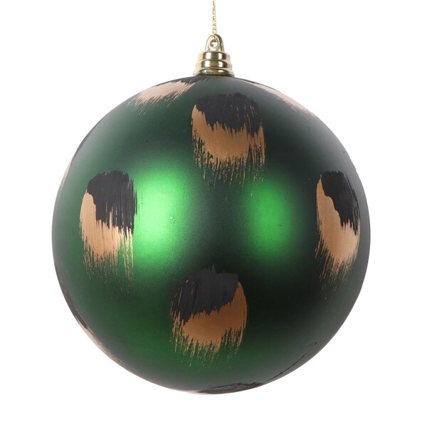 Vickerman 4.75 in. Brush Strokes Ball Ornament, Emerald - 4 per Bag - MT220924