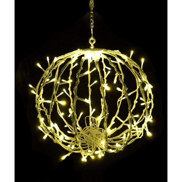 Queens Of Christmas 12 in. LED Sphere Lights, Yellow - 120 Count - S-120SPH-YE-12
