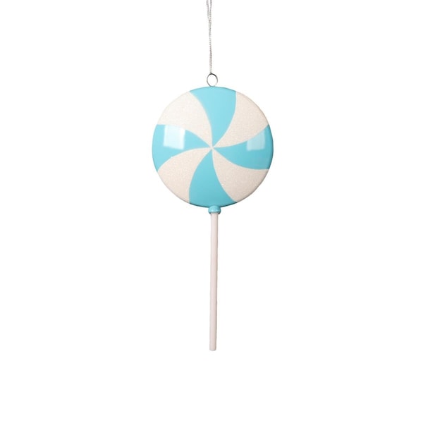 Vickerman 9 in. Flat Lollipop Ornament, Baby Blue - 6 per Bag - MT226732