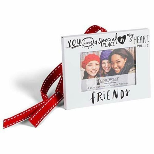 Smartgifts 254869 3.75 x 3 in. Christmas Ornament Frame - Metal-Scripture Ink-Friends - SM3312330