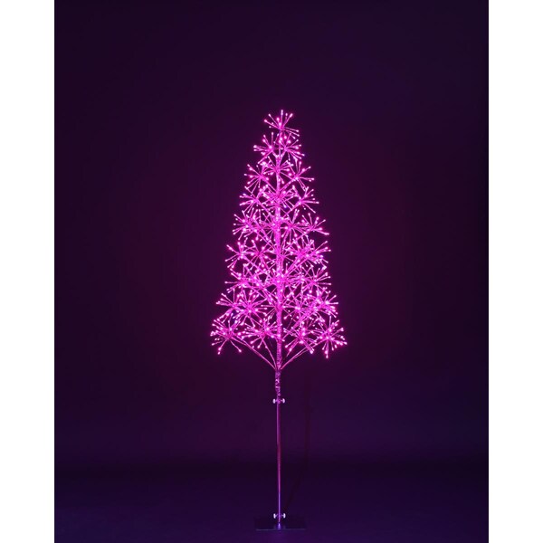 Queens Of Christmas 6 ft. Starburst LED Tree, Pink - LED-TR3D06-LPI