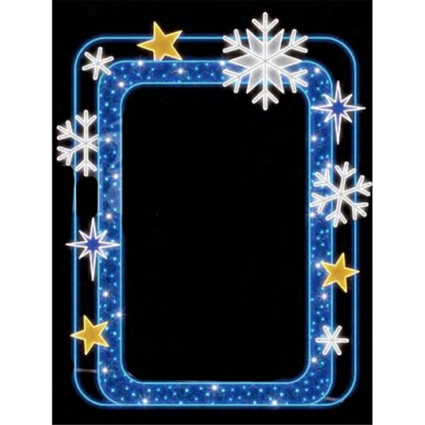 Queens Of Christmas 9 ft. Blue Snowflake Photo Op Frame - WL-MTNF-PO-FRM-SFK-BL