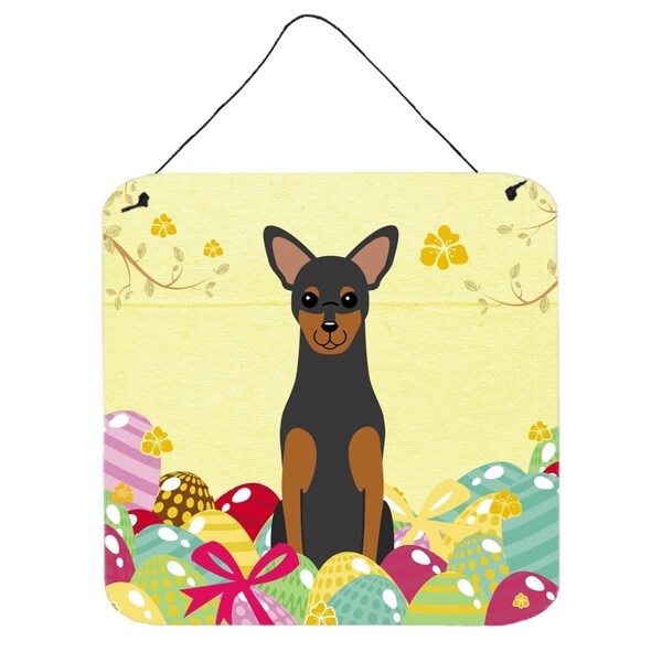 Carolines Treasures Easter Eggs Manchester Terrier Wall or Door Hanging Prints - BB6028DS66