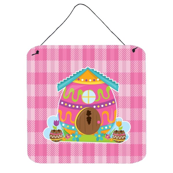 Carolines Treasures Easter Rabbits House Wall or Door Hanging Prints - BB6899DS66