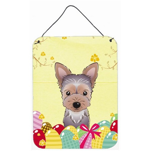 Carolines Treasures Yorkie Puppy Easter Egg Hunt Wall or Door Hanging Prints - BB1914DS1216