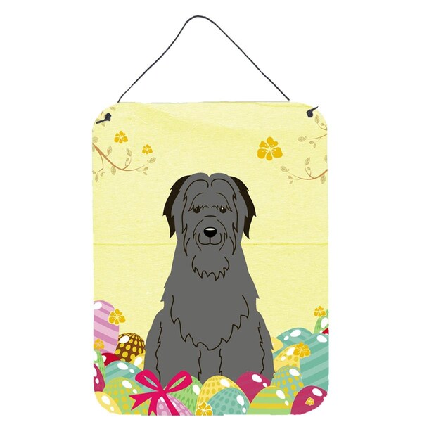 Carolines Treasures Easter Eggs Briard Black Wall or Door Hanging Prints - BB6081DS1216