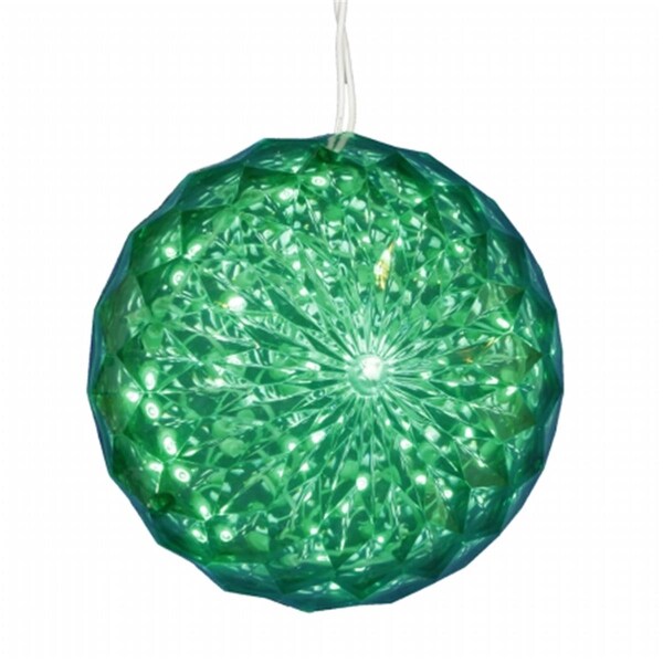 Vickerman 30 Light x 6 in. LED Green Crystal Ball Outdoor - X106604