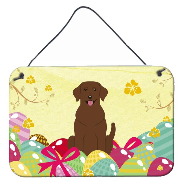 Carolines Treasures Easter Eggs Chocolate Labrador Wall or Door Hanging Prints - BB6056DS812