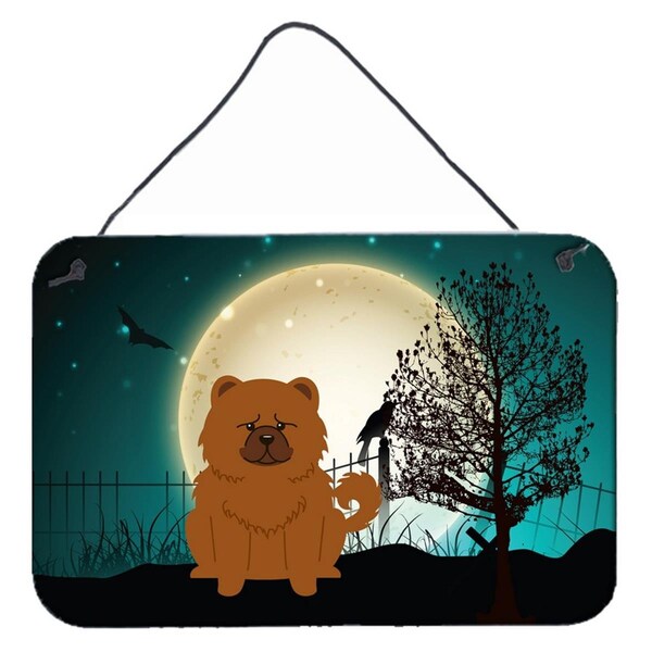 Carolines Treasures Halloween Scary Chow Chow Red Wall or Door Hanging Prints - BB2332DS812