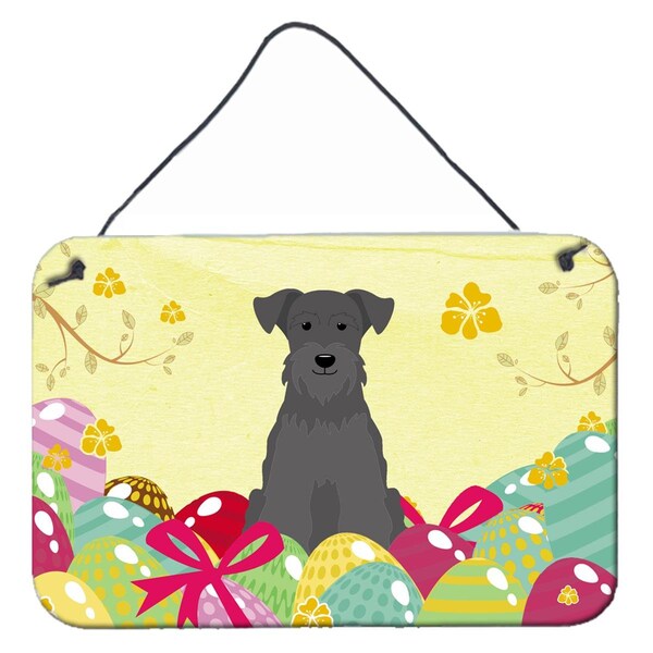 Carolines Treasures Easter Eggs Miniature Schanuzer Black Wall or Door Hanging Prints - BB6051DS812