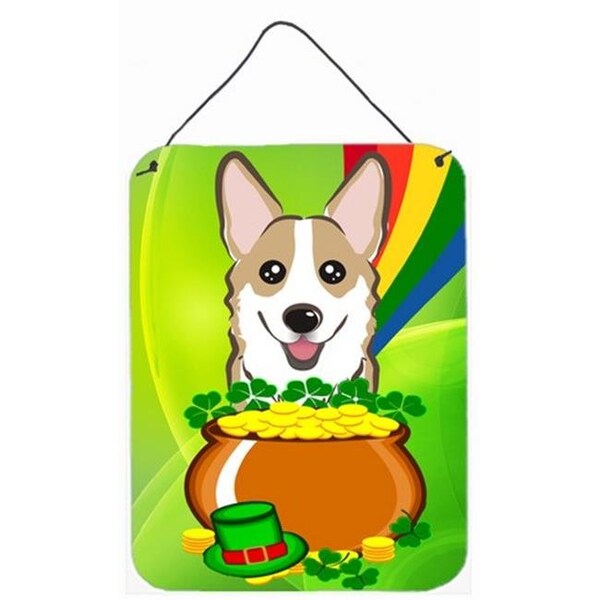 Carolines Treasures Carolines Treasures BB1997DS1216 Sable Corgi St. Patricks Day Wall or Door Hanging Prints - BB1997DS1216