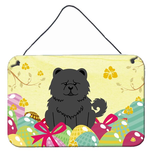 Carolines Treasures Easter Eggs Chow Chow Black Wall or Door Hanging Prints - BB6143DS812