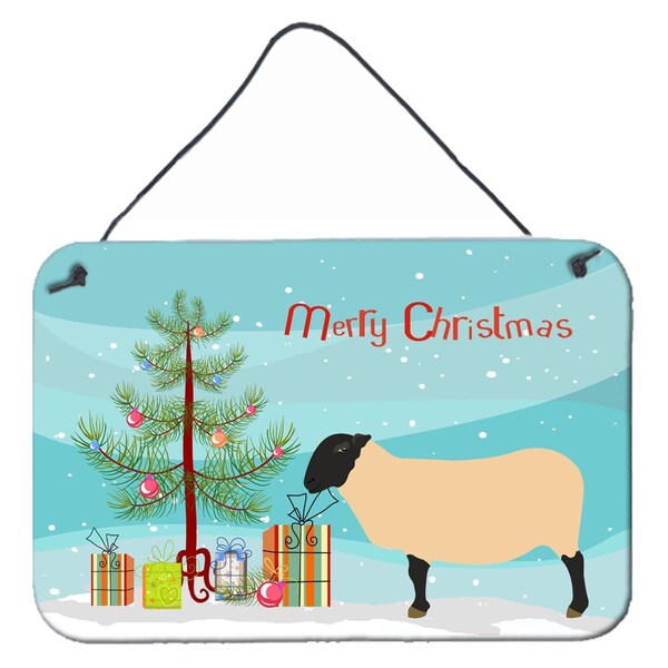 Carolines Treasures Suffolk Sheep Christmas Wall or Door Hanging Prints - BB9339DS812