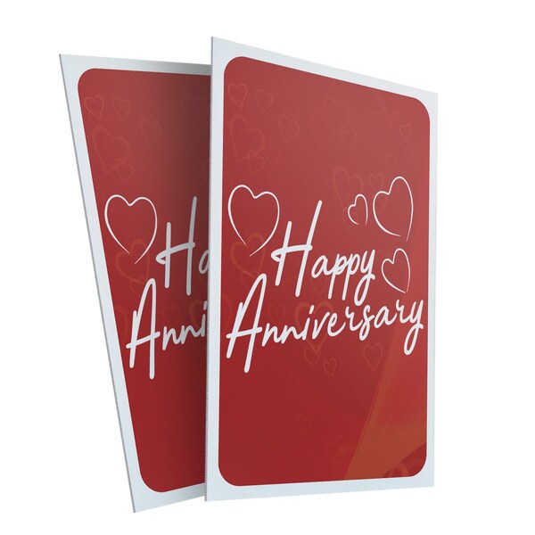 Signmission Happy Anniversary, Plastic Signs Only 24 Inch x 36 Inch, Corrugated Plastic, 2PK - CSB-2436-2PACK-30389