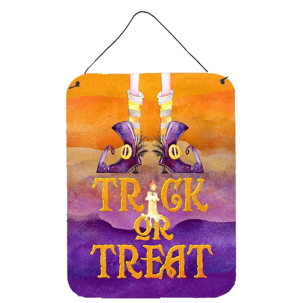 Carolines Treasures Halloween Trick Witches Feet Wall or Door Hanging Prints - BB7460DS1216
