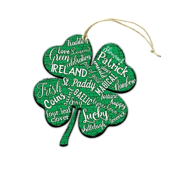 Designocracy Ireland Clover Wooden Ornament - 99752WO