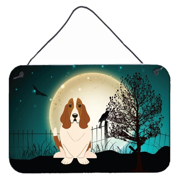 Carolines Treasures Halloween Scary Basset Hound Wall or Door Hanging Prints - BB2211DS812
