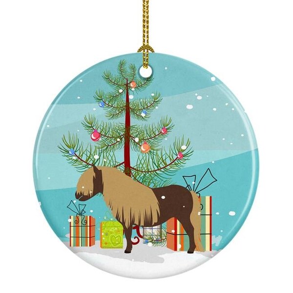 Carolines Treasures Carolines Treasures BB9281CO1 Shetland Pony Horse Christmas Ceramic Ornament - BB9281CO1