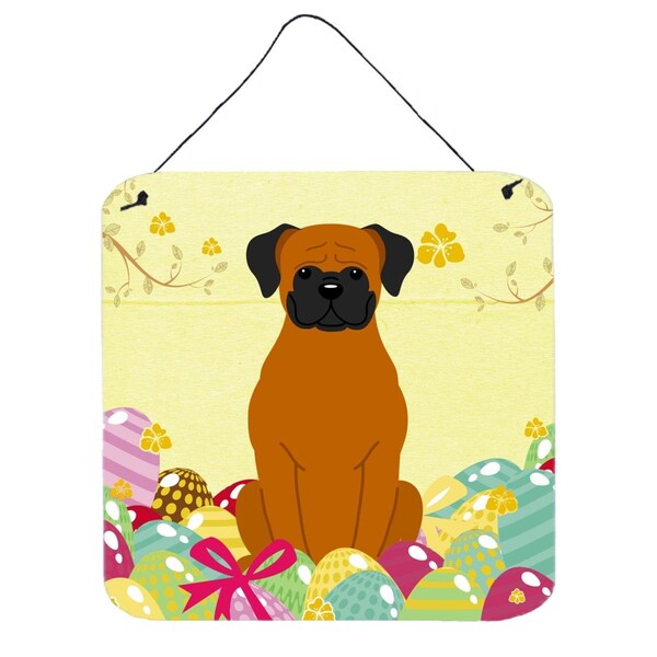 Carolines Treasures Easter Eggs Fawn Boxer Wall or Door Hanging Prints - BB6115DS66