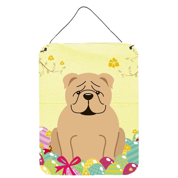 Carolines Treasures Easter Eggs English Bulldog Fawn Wall or Door Hanging Prints - BB6124DS1216