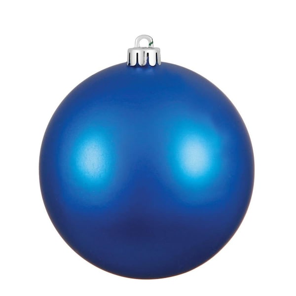 Vickerman Blue Matte UV Drilled Ball Ornament, 6 in., 4PK - N591502DMV